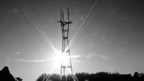 Low angle view of windmill against sky