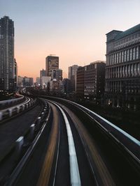 View of city at night