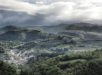 High angle view of landscape against sky