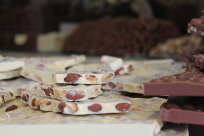 Close-up of dried fruits chocolate