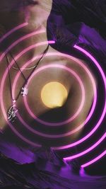 Close-up of illuminated electric lamp