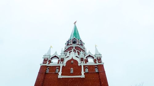 Low angle view of temple against clear sky