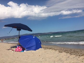 Scenic view of beach against sky