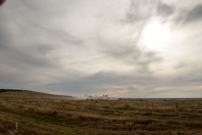 Scenic view of field against sky