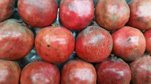 Full frame shot of apples for sale at market stall