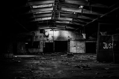 Interior of abandoned building