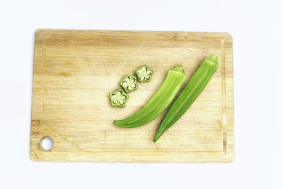 High angle view of bread on cutting board