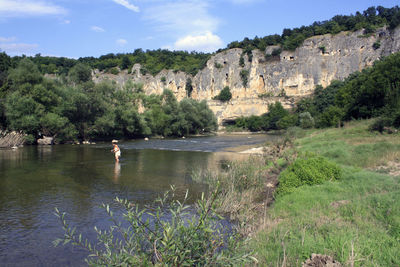 Bulgarian nature, river and mountain rocks