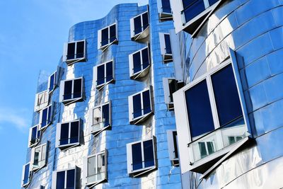 Low angle view of blue building