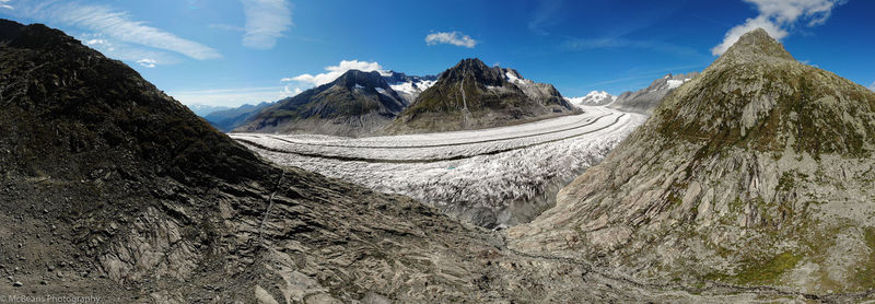 Panoramic view of mountains against sky