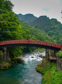 Bridge over river against sky