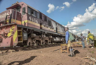 Train at construction site