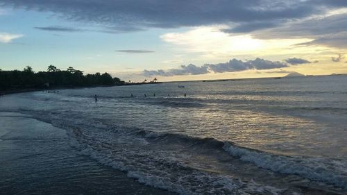 Scenic view of beach during sunset