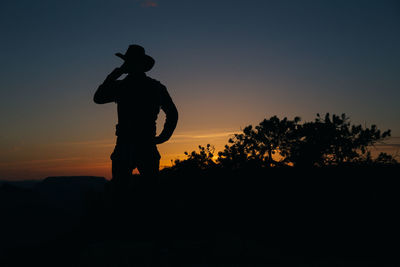 Silhouette of tree against sky at sunset