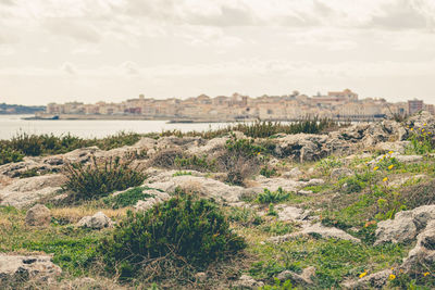 Scenic view of sea against sky - ortigia island siracusa, sicily 