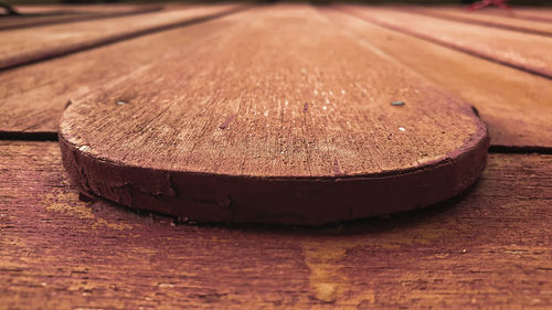 Close-up of wood on table