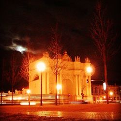 Illuminated street light at night