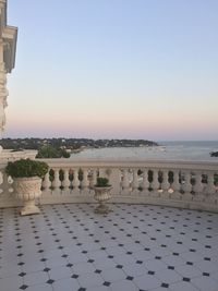 View of calm sea against clear sky
