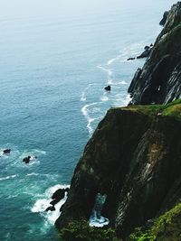 High angle view of sea against sky