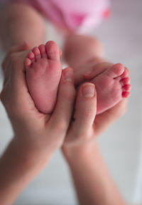 Close-up of baby hand