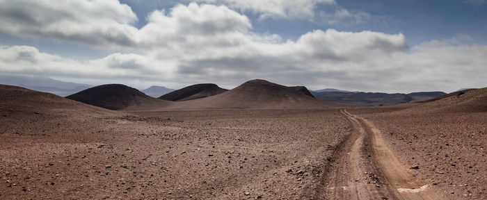 Scenic view of desert against sky