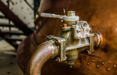 Close-up of beer valve