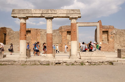 Group of people at old ruins