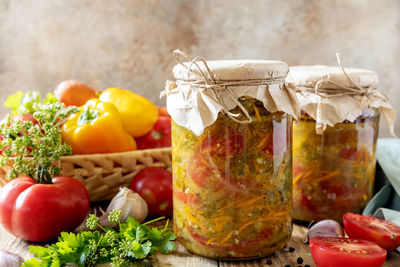 Close-up of food on table