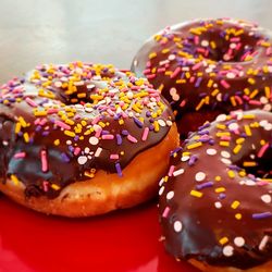 Close-up of donuts 