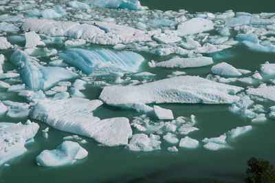 Close-up of frozen lake