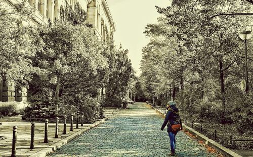 People walking on footpath