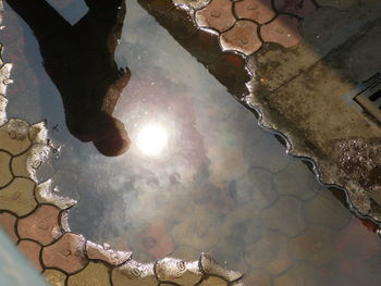 Low section of reflection in puddle