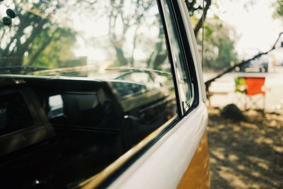 Close-up of cropped car