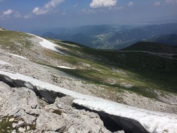 Scenic view of mountains against sky