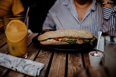 Food on table in restaurant