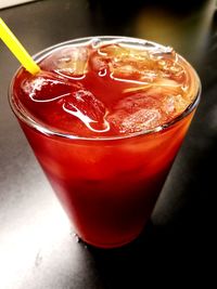 Close-up of red drink