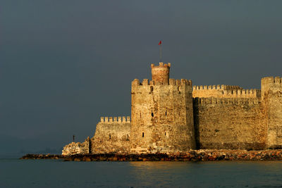 View of fort against blue sky