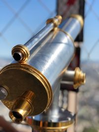 Close-up of hand-held telescope