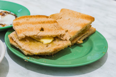 Close-up of bread on plate