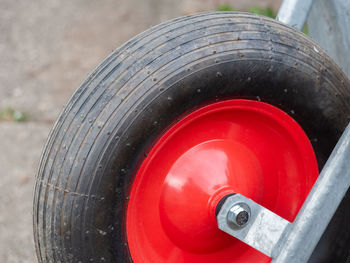 Close-up of red tire