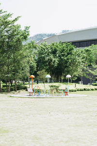 People in park against clear sky