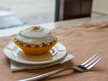 Close-up of cupcakes on table