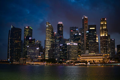 Illuminated city at night