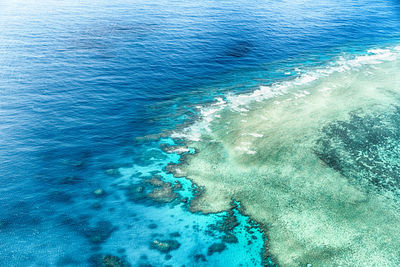 High angle view of sea waves