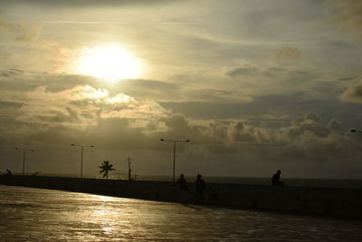 Scenic view of sea during sunset