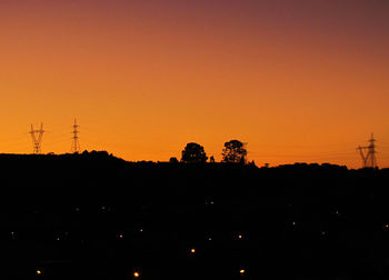 Silhouette of landscape at sunset