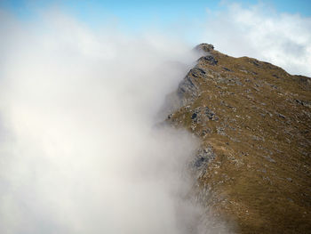 Low angle view of mountain against sky