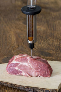 Close-up of food on cutting board