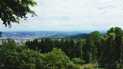 Scenic view of landscape against cloudy sky