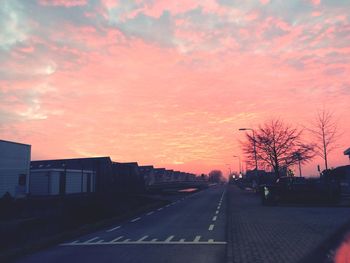 Road against sky during sunset